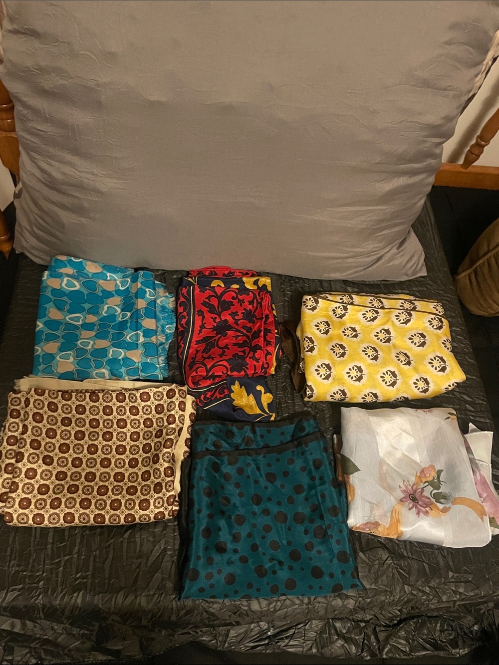 Assorted vintage silk scarves